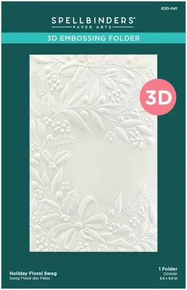 SPELLBINDERS: Holiday Floral Swag | 3D Embossing Folder