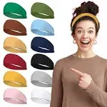 12-Pack Non-Slip Elastic Headbands