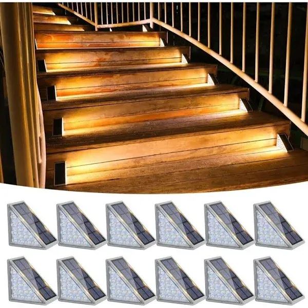 VOLISUN Solar Stair Lights Solar Step Lights Outdoor Waterproof IP67