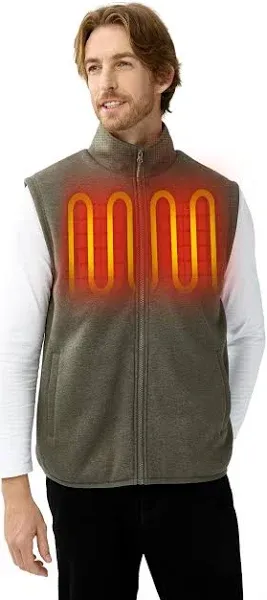 Men Heated Fleece Vest 10 Hrs of Heat