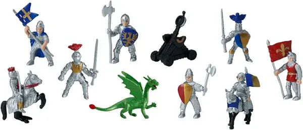 Safari Ltd 699904 Knights and Dragons (11 Minifigures) Series Themed Area