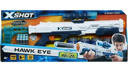 Zuru X-Shot Excel Hawk Eye XXL Toy Dart Blaster Gun + 16 Soft Foam Darts