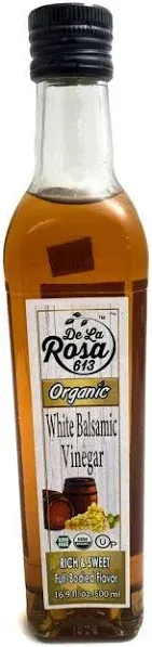 De La Rosa Organic White Balsamic Vinegar, Kosher for Passover, Vegan & Gluten-Free, Great for Salad Dressing, Marinades, Organic Balsamic Vinegar 16.9 Oz (Pack of 1)