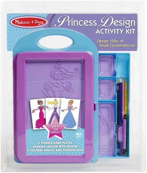 Melissa &amp; Doug Princess Design Activity Kit, with 9 Double-Sided Fashion Plates