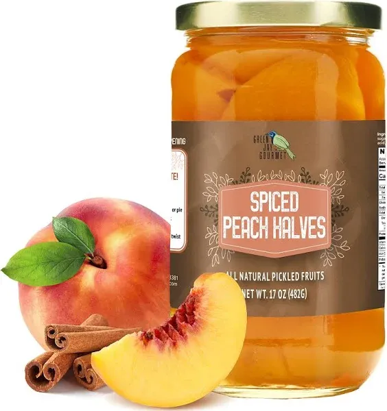 Green Jay Gourmet Spiced Peaches in a Pint Jar