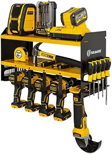 Toolganize Power Tool Organizer &amp; Storage Wall Mount - Heavy Yellow/Black 