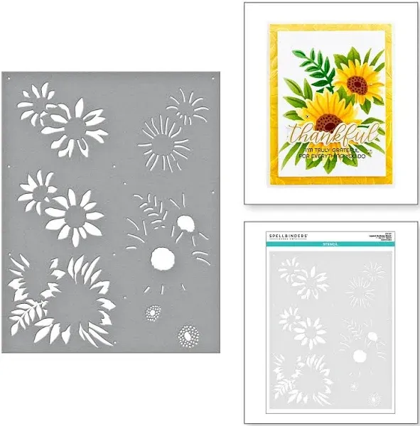 Layered Sunflower Stencil, Clear