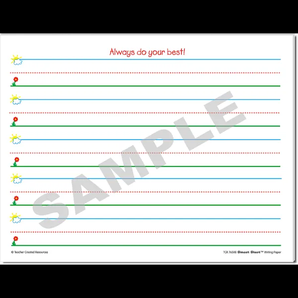 Teacher Created Resources Smart Start K 1 Writing Paper