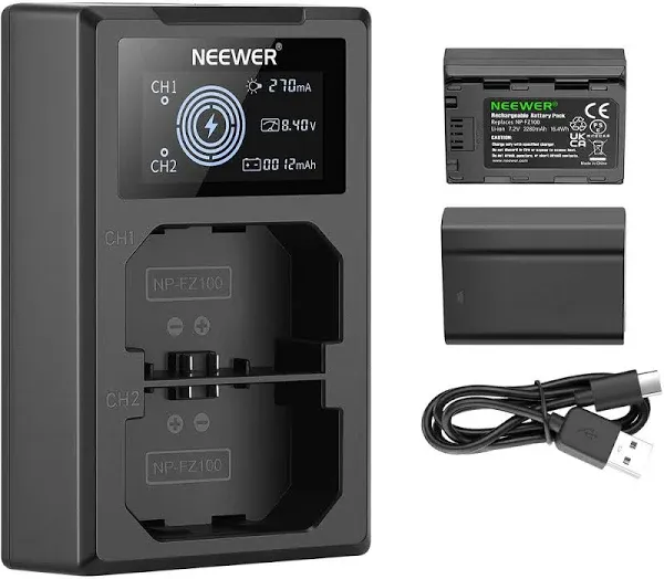 Neewer Dual USB Charger for Sony NP-FZ100 Battery