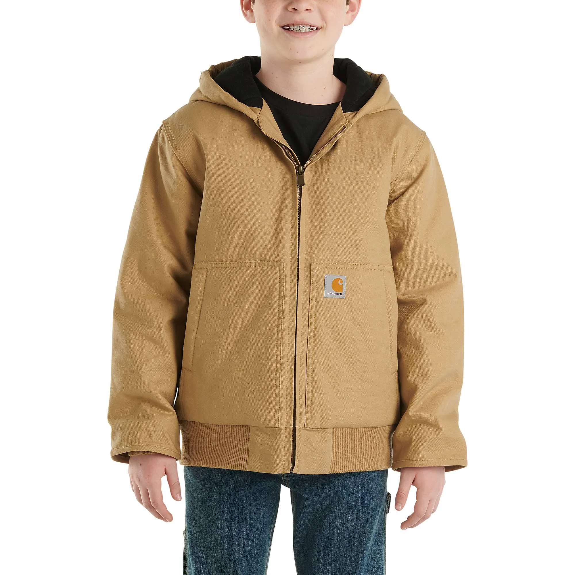 Carhartt Boys' Flannel Quilt Lined Hooded Active Jacket