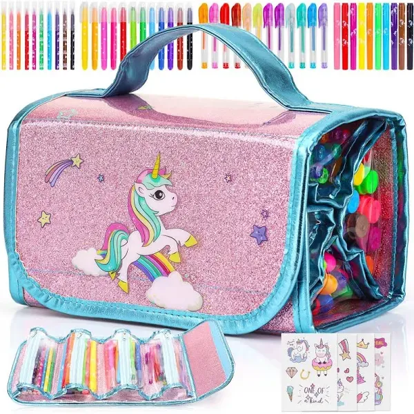 Fruit Scented Washable Markers Set for Kids with Unicorn Pencil Case, 48PCS A...