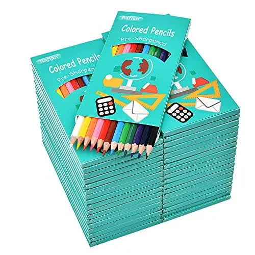 Colored Pencils Bulk, Pre-sharpened Colored Pencils for Kids, 12 Assorted Col...