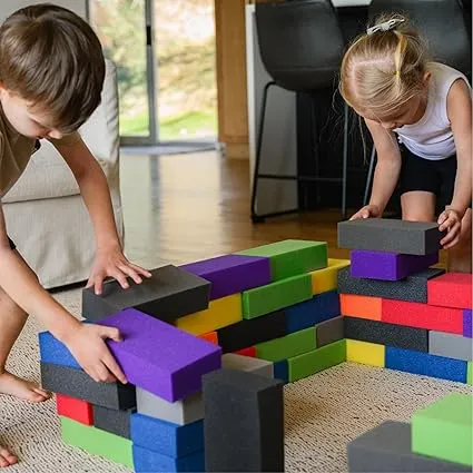 SPLOCKS - Soft Foam Blocks - Colorful Foam Block Set - Foam Building Blocks f...