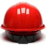 Pyramex SL Series Cap Style Hard Hat Red / 4-Point Ratchet Suspension