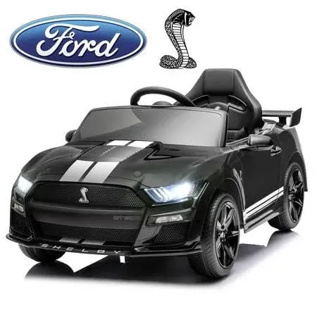 Funtok Licensed Ford Mustang Shelby GT500 12V Kids Electric Ride On Car w/Parent Remote Control