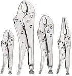 FASTPRO 4-Piece Locking Pliers Set 5 7 and 10 Curved Jaw Locking Pli