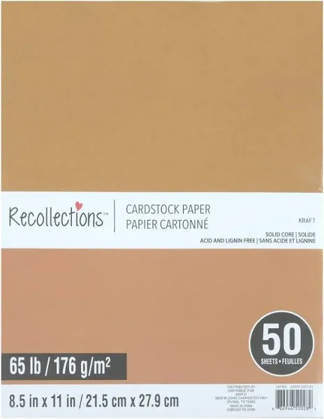 Cardstock Paper Value Pack, 8.5 x 11 in Kraft by Recollections (Value 2-PACK)