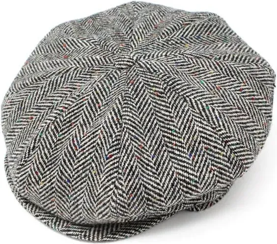 Hanna Hats Men&#039;s Donegal Tweed, Newsboy Cap