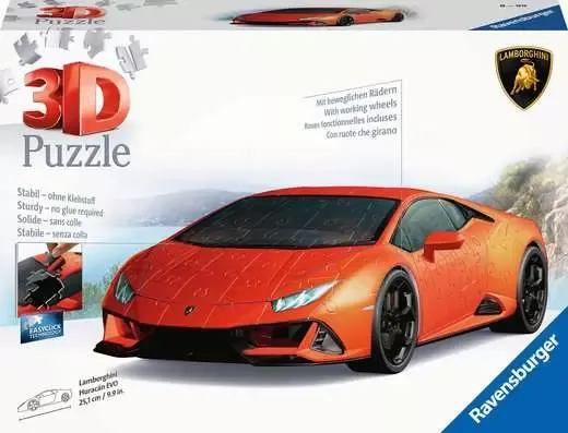 3D Puzzle Car Lamborghini Huracan Evo - 108 Pieces