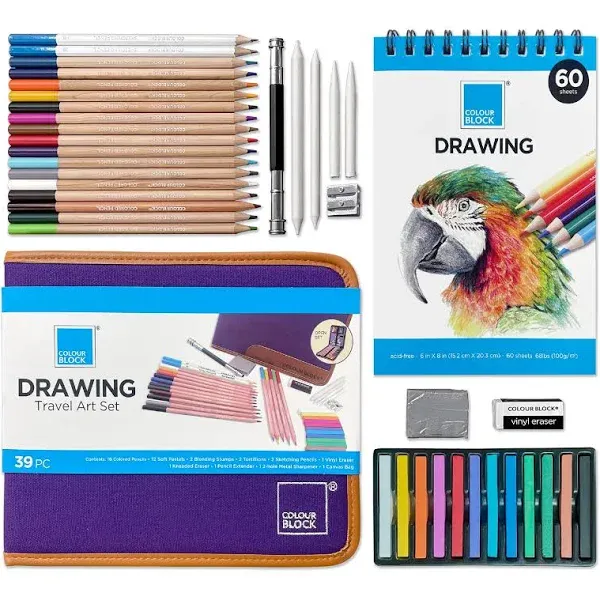 Colour Block Drawing Travel Art Set - 40pc