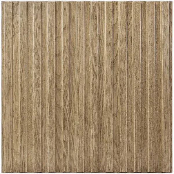  Slat Wall Panel, 3D Fluted Textured Panel 19.7 x 19.7in. 12 Square - Walnut