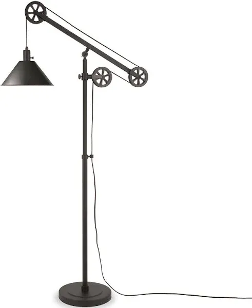 Devonshire Floor Lamp In Blackened Bronze With Pulley System Blackened Bronze Mo