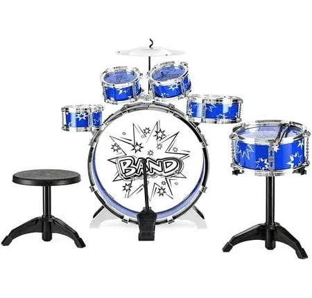 Best Choice Products 11-Piece Kids Starter Drum Set w/ Bass Drum