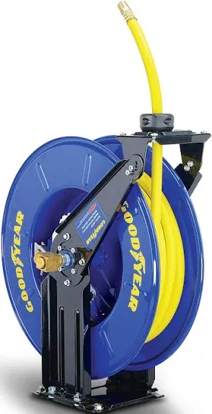 Goodyear Air Hose Reel Retractable 3/8&#034; Inch X 50&#039; Foot SBR Rubber Hose Max 300P