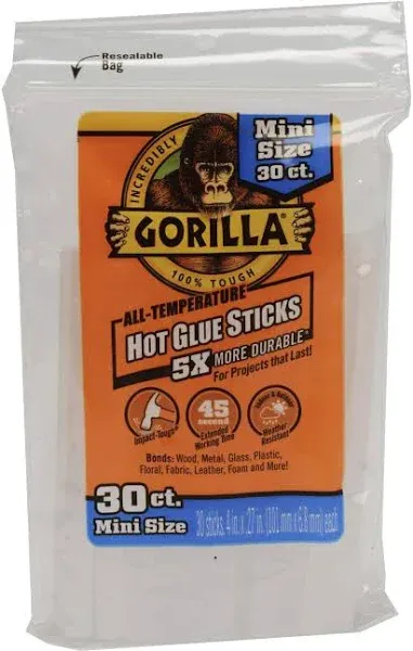 Gorilla Hot Glue Sticks Mini-Size