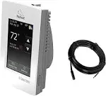 Nuheat Nvent AC0055 Signature Programmable WiFi Radiant Heated Floors 120V 240V Touchscreen Thermostat with An Extra OJ Electronics Floor Temperature