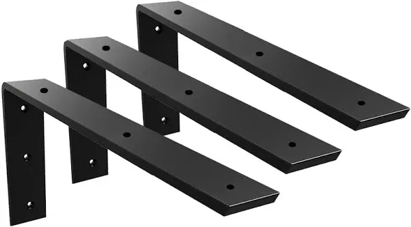 Countertop Support Bracket 3 Pack 16 Inch Heavy Duty 3/8&#034; Thick Black Granite Co