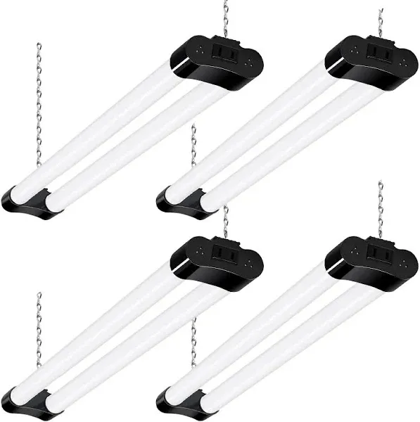 4 Pack 2FT Linkable LED Shop Light for Garage, 4400lm, 42W Utility Light - White