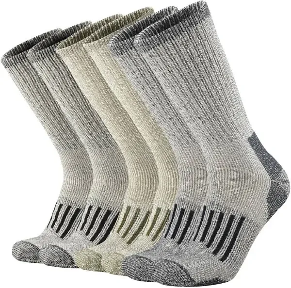 SOX TOWN Men&#039;s Socks Merino Wool Outdoor Hiking Heavy Cushion Beige XL 4 Pack