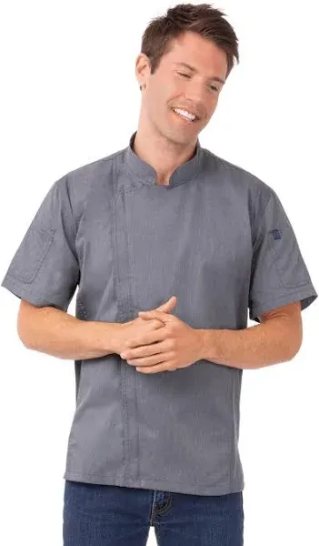 Springfield Chef Coat Single Breasted Short Sleeves, Black