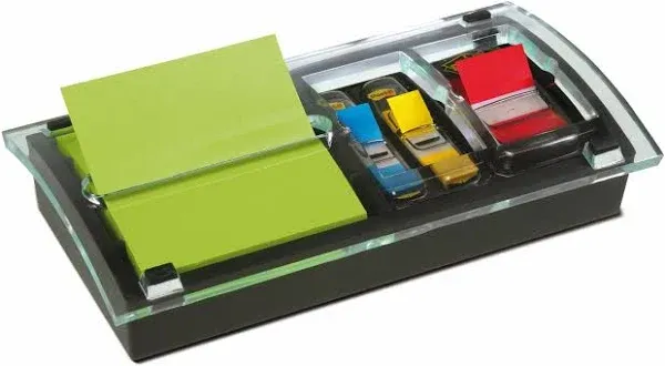 Post-it Dispenser For 3&#034;x3&#034; Note/Flags, Clear/Black