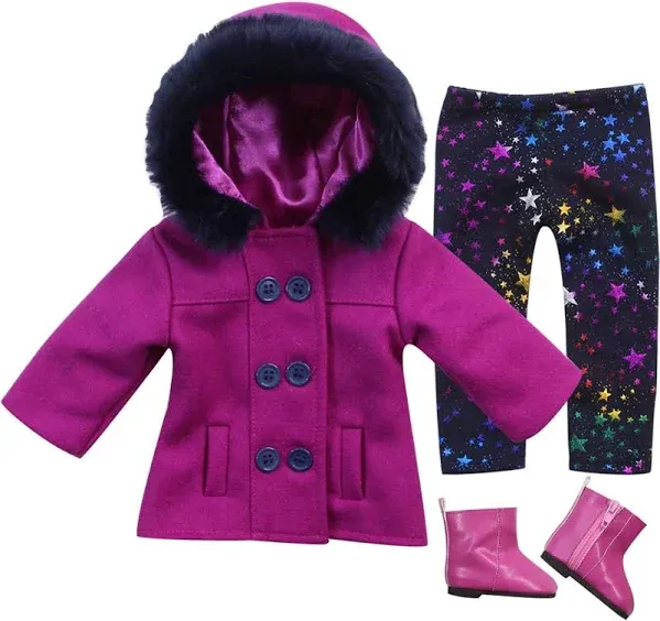 Sophia's Kids 3 Piece Peacoat, Leggings and Boots Set