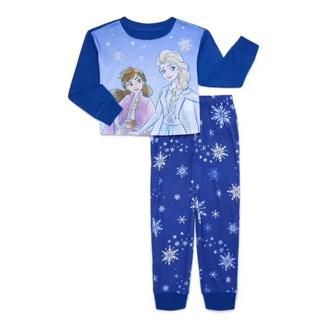 Disney Frozen Girls Long Sleeve Top and Pants Pajama Set, 2-Piece, Sizes 4-12