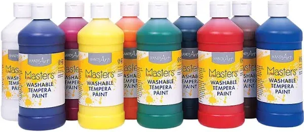 Fun Express Washable Classic Colors Tempera Paint Set of 10