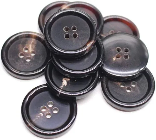 YaHoGa 10PCS 1 Inch Real Horn Buttons for Blazer Suit Coats