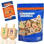 Zion Judaica Wood Dreidels Medium Sized Bulk Pack Wooden Hanukkah Dreidles in...