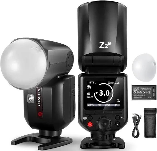 Neewer Z2-C 2.4G TTL Round Head Flash Speedlite for Canon