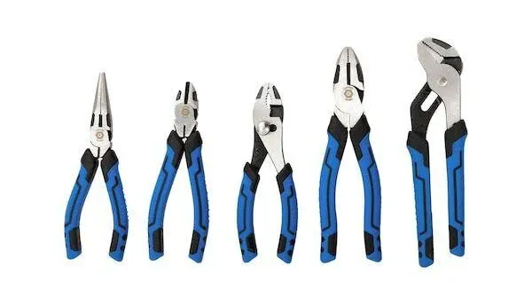 Kobalt Pliers Set. Assorted #0464614 Chrome / Blue    5 pack.