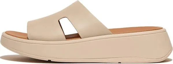 Fitflop Women's Raw-Edge Leather Flatform H-Bar Slides