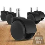 Office Chair Wheels Replacement, 5 Pcs 2 Inch Casters Black 