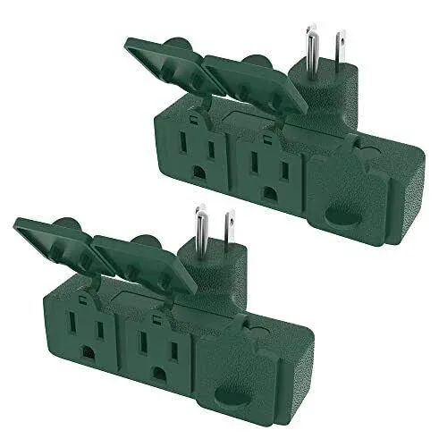 Outdoor Plug Outlet Splitter, 3 Outlets Extender with Safe Cover, Heavy Duty ...