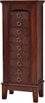 Giantex Jewelry Cabinet Armoire with 9 Drawers, 2 Side Doors, 8 Necklace Hooks, Top Divided Storage Compartments, Makeup Mirror, Large Standing