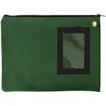 BankSupplies Canvas Interoffice Mailer, 14 oz. - 14W x 11H - Forest Green - Transit Bag - Large Zipper Bag with Grommet - Use with Padlock or Zip