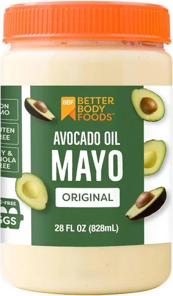 Betterbody Foods Avocado Oil Mayonnaise Non-GMO Mayo Spread Made with Cage-Free Eggs