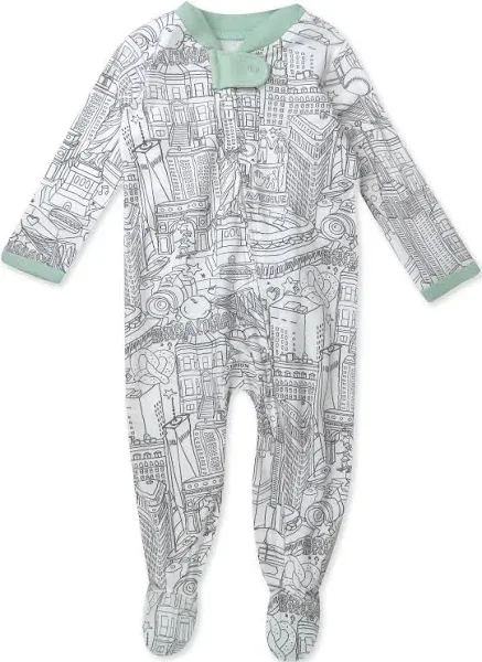 HonestBaby Baby Boys' Sleep and Play Footed Pajamas One-Piece Sleeper Jumpsuit Zip-front Pjs Organic Cotton