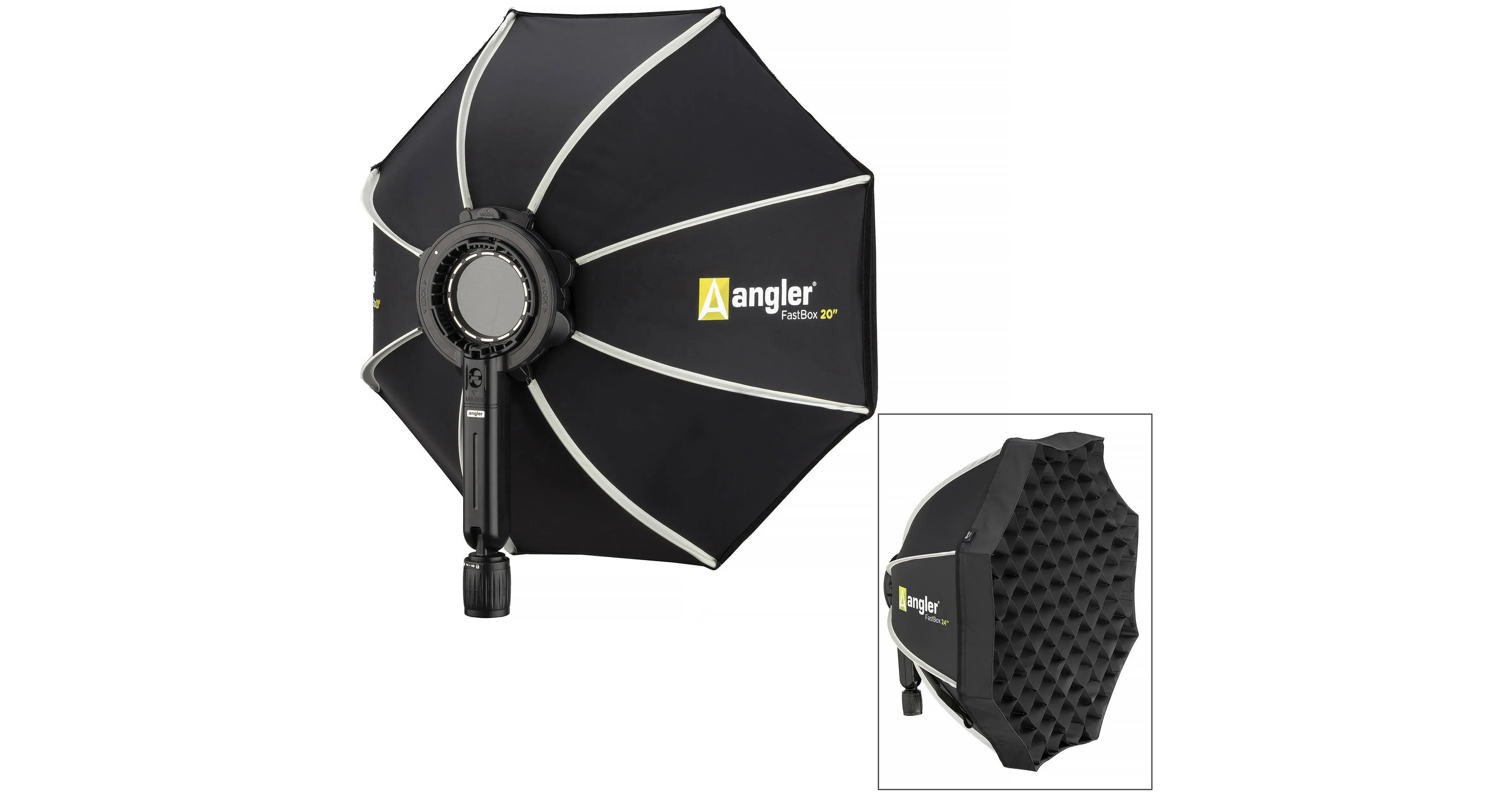 Angler FastBox 24" Octagonal Softbox Kit with Fabric Grid & Godox V1 Adapter